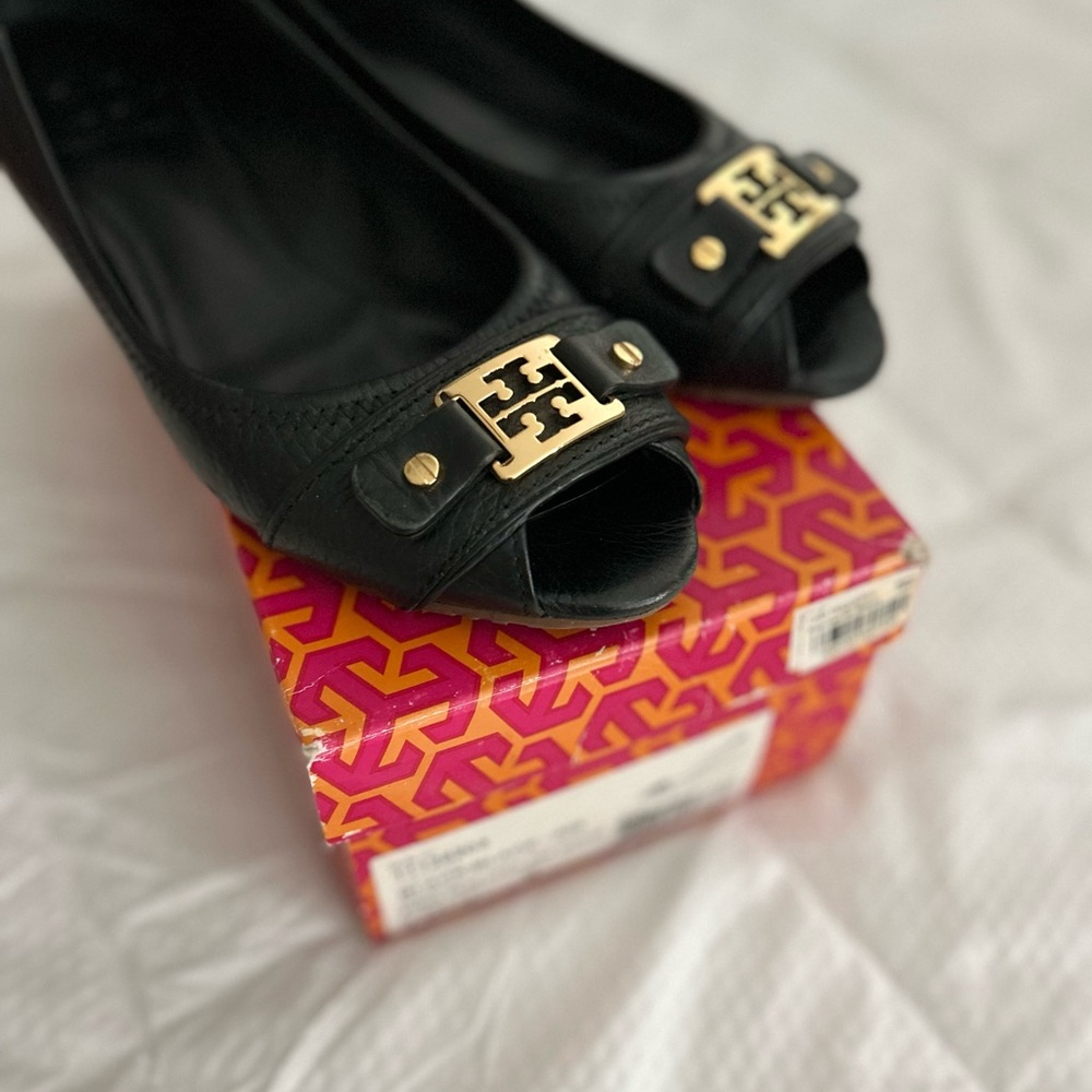 Black Tory Burch Women's low wedge heels